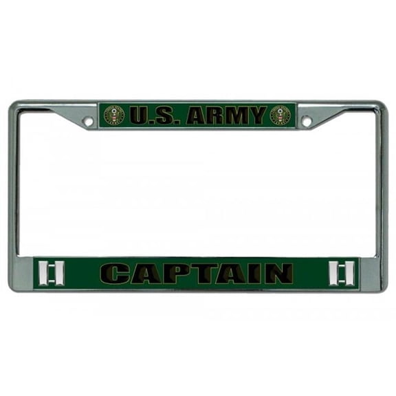 U.S. Army Captain Chrome License Plate Frame