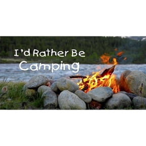 I'd Rather Be Camping Photo License Plate