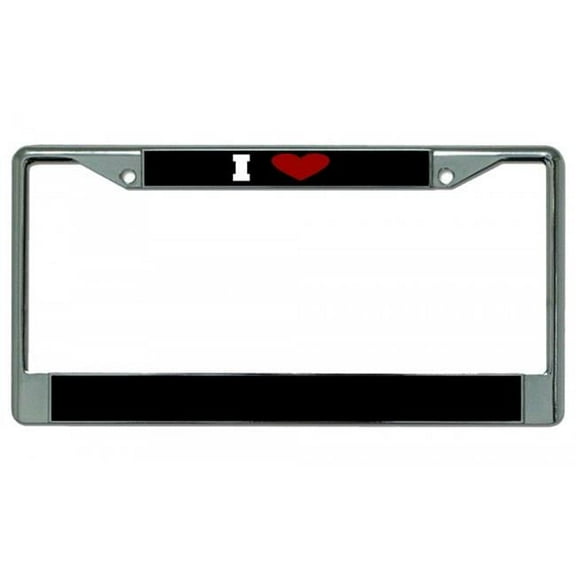 I Heart (Blank) Chrome License Plate Frame