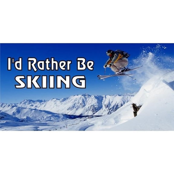 I'd Rather Be Skiing Photo License Plate