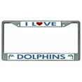 thumbnail image 1 of I Love Dolphins Chrome License Plate Frame, 1 of 1