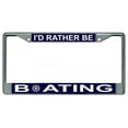 thumbnail image 1 of I'd Rather Be Boating Chrome License Plate Frame, 1 of 1