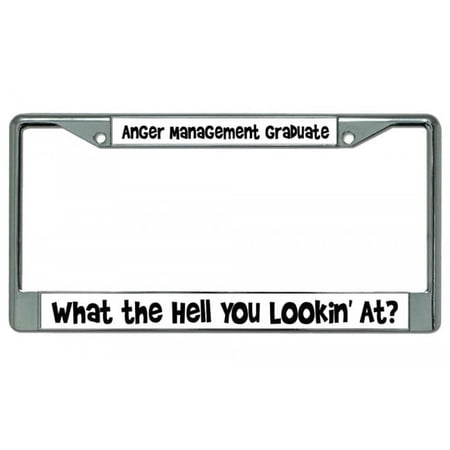 Anger Management Graduate Chrome License Plate Frame