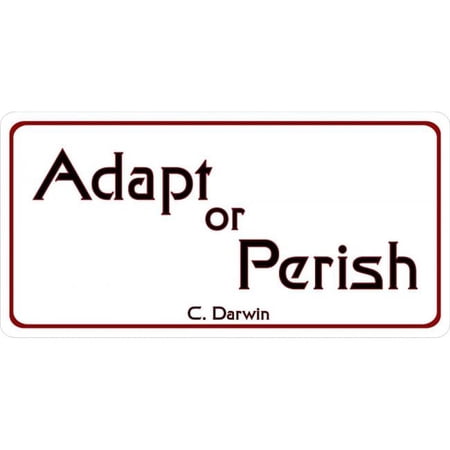 212 Main LPO2978 6 x 12 in. Adapt or Perish Photo License Plate