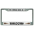 thumbnail image 1 of 212 Main LPO3052 6 x 12 in. My Other Ride is a Broom Chrome License Plate Frame, 1 of 1