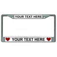 thumbnail image 1 of Your Text Here Hearts Chrome License Plate Frame, 1 of 1