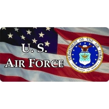 212 Main LPO3168 6 x 12 in. U.S. Air Force with Flag Photo License Plate