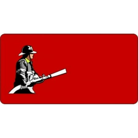 212 Main LPO3255 6 x 12 in. Offset Fire Fighter with Hose Photo License Plate