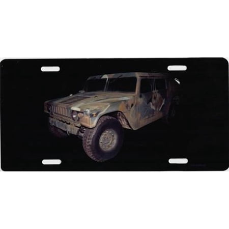 Centered Military Humvee Photo License Plate