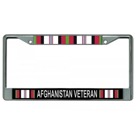 Afghanistan Veteran Chrome License Plate Frame