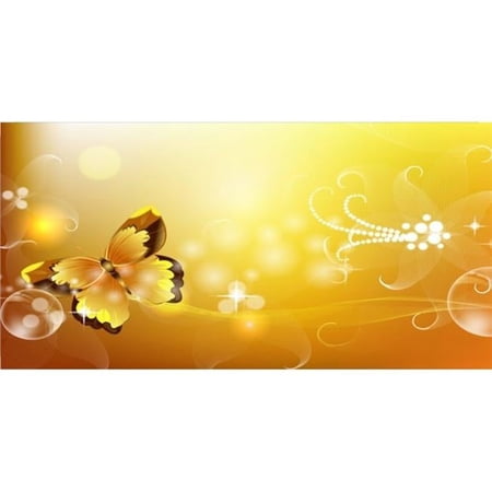 Yellow Butterfly Offset Photo License Plate