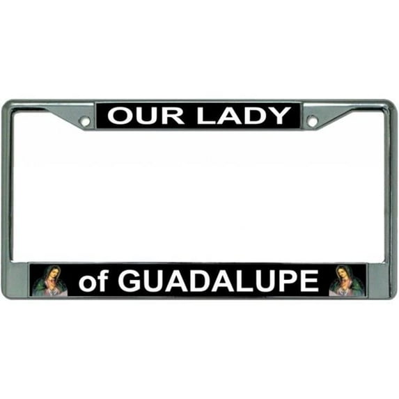 212 Main LPO3607 6 x 12 in. Mother of Guadalupe Chrome License Plate Frame