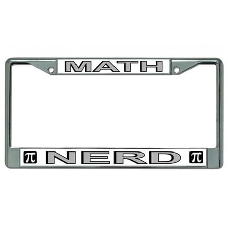 Math Nerd Chrome License Plate Frame