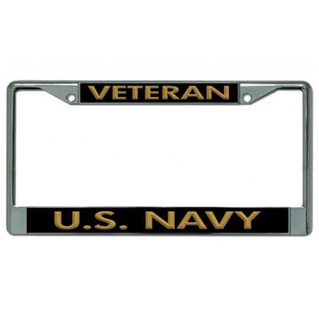 212 Main LPO3737 6 x 12 in. Veteran U.S. Navy Chrome License Plate Frame