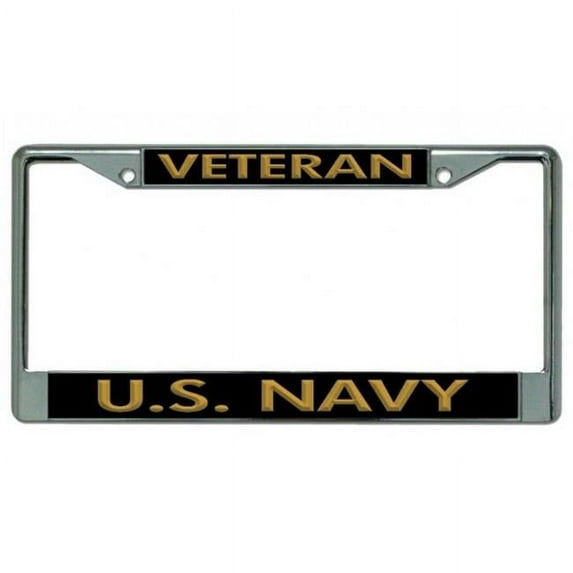 212 Main LPO3737 6 x 12 in. Veteran U.S. Navy Chrome License Plate Frame