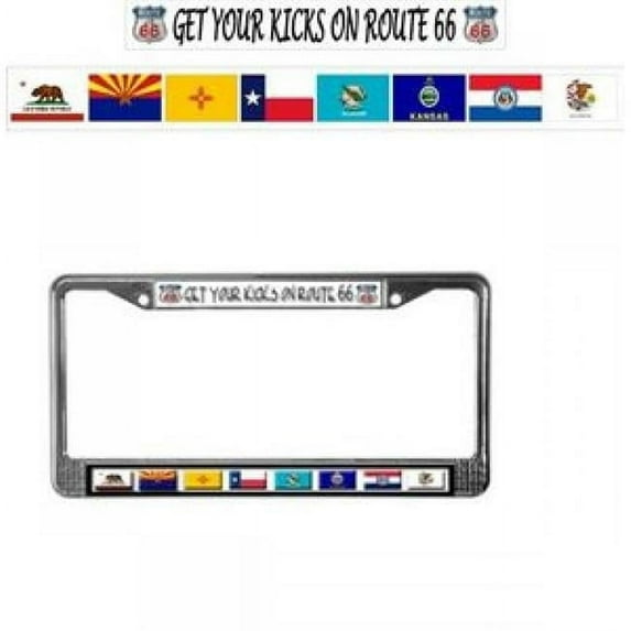 212 Main LPO374 Get Your Kicks on Route 66 Photo License Plate Frame, Free Screw Caps