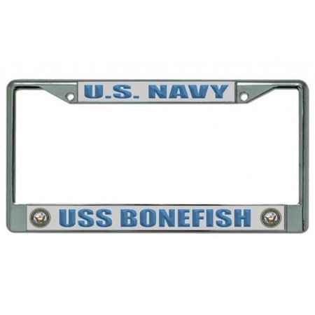 212 Main LPO3747 6 x 12 in. U.S. Navy USS Bonefish Chrome License Plate Frame