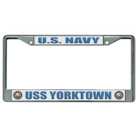 212 Main LPO3757 6 x 12 in. U.S. Navy USS Yorktown Chrome License Plate Frame