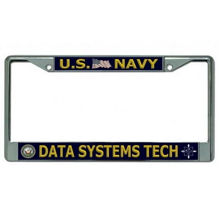 212 Main LPO3810 6 x 12 in. U.S. Navy Data Systems Tech Chrome License Plate Frame