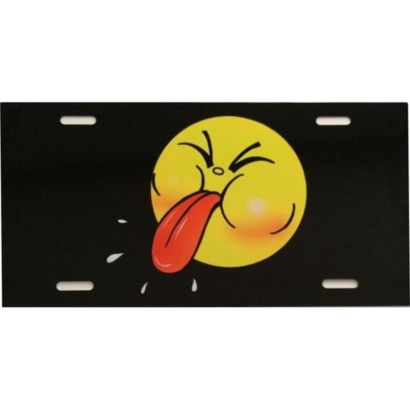 212 Main LPO3826 6 x 12 in. Raspberry Face Centered on Black License Plate