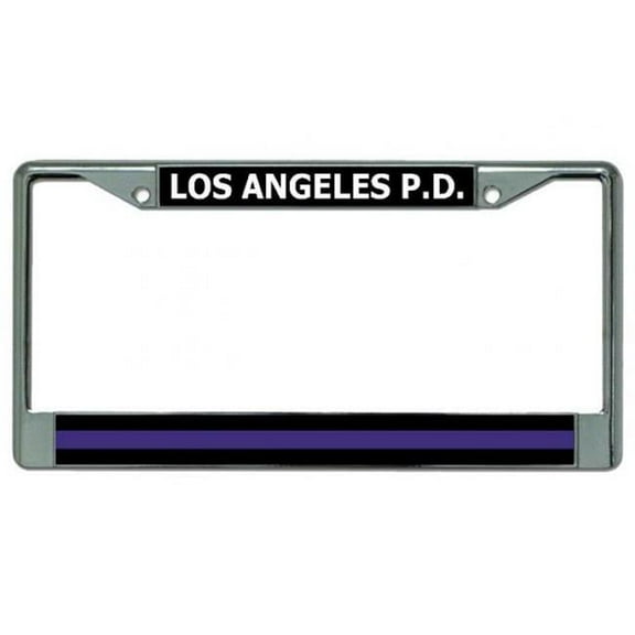 Los Angeles P.D. Thin Blue Line Chrome License Plate Frame