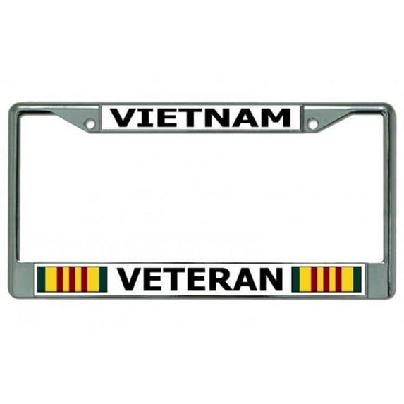 Vietnam Veteran Ribbon Chrome License Plate Frame