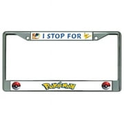 212 Main LPO3963 6 x 12 in. I Stop for Pokemon Chrome License Plate Frame