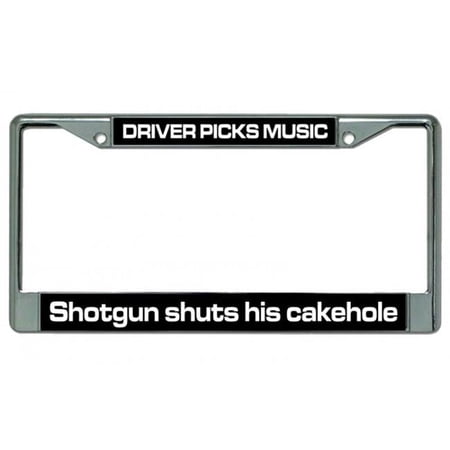 Driver Picks Music Chrome License Plate Frame