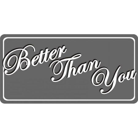 212 Main LPO4018 6 x 12 in. Better Than You Photo License Plate