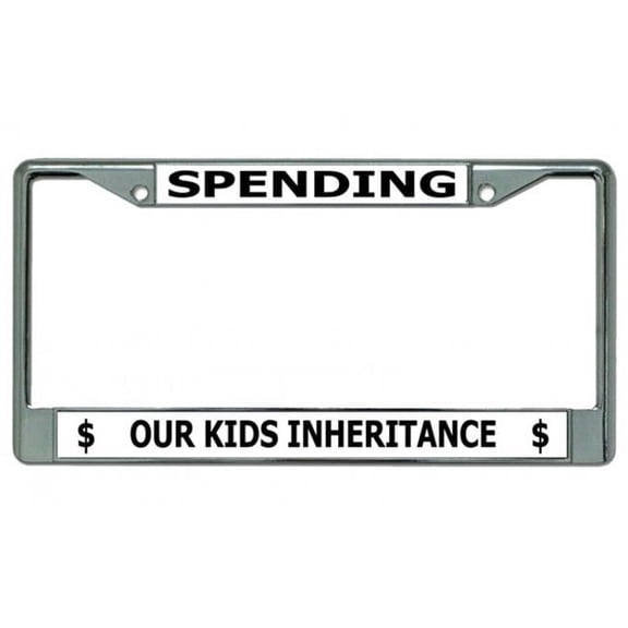 Spending Our Kids Inheritance #2 Chrome License Plate Frame