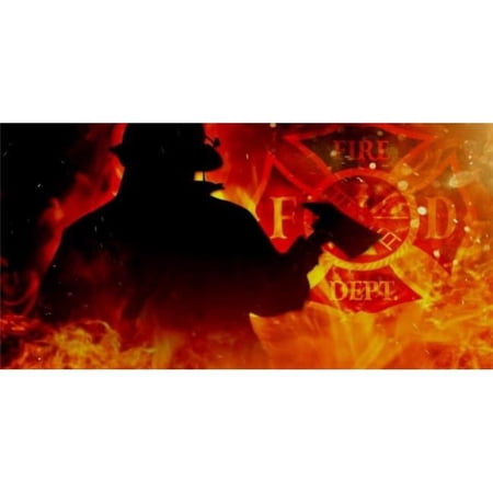 Fireman Hot Flames Photo License Plate