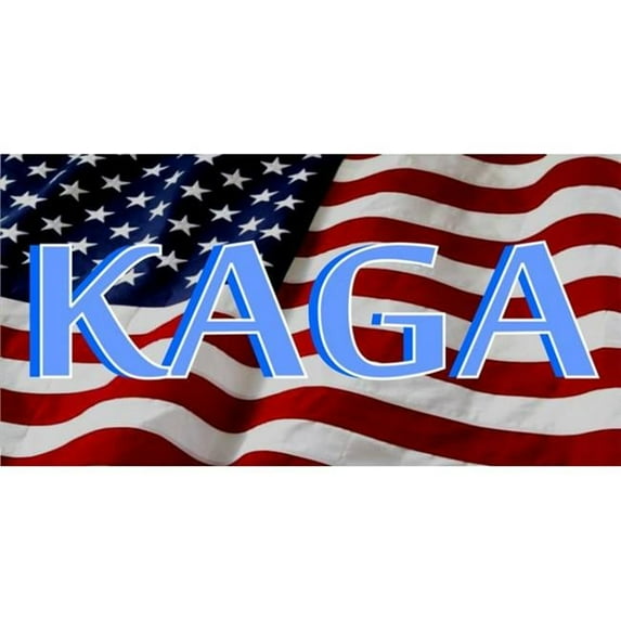 212 Main LPO4076 6 x 12 in. Kaga on American Flag Photo License Plate