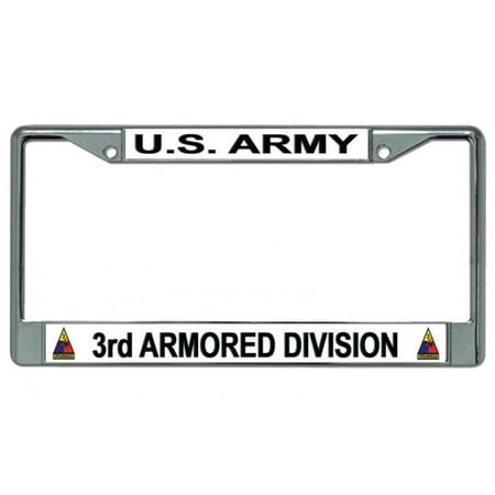 U.S. Army 3rd Armored Division Chrome License Plate Frame