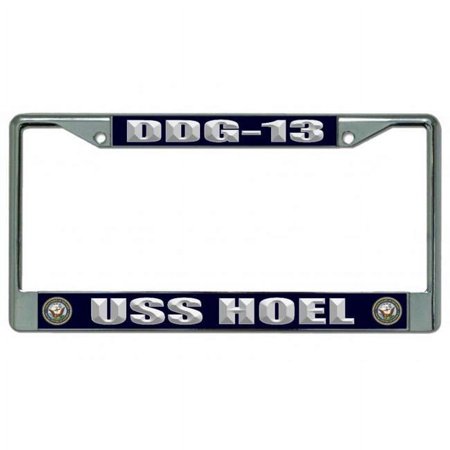 212 Main LPO4177 6 x 12 in. USS Hoel DDG-13 Chrome License Plate Frame