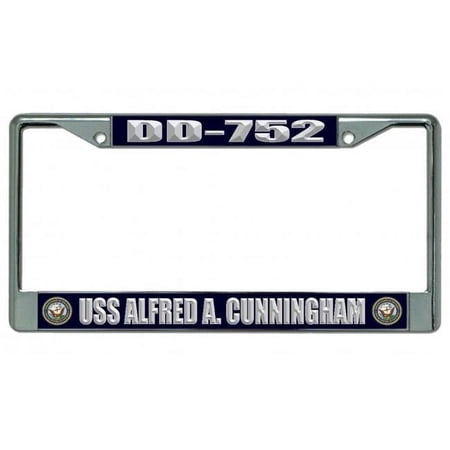 212 Main LPO4185 6 x 12 in. USS Alfred A. Cunningham DD-752 Chrome License Plate Frame