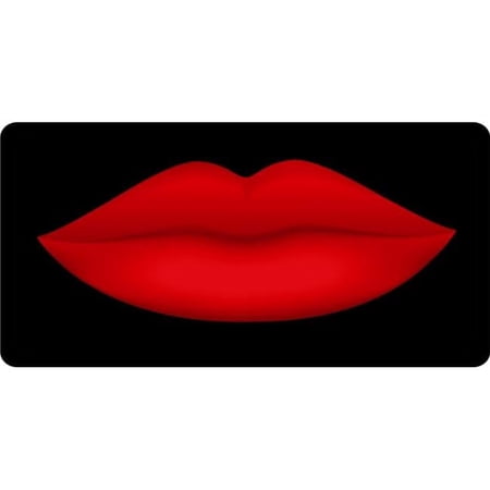 212 Main LPO4194 6 x 12 in. Red Lips on Black No.1 Photo License Plate