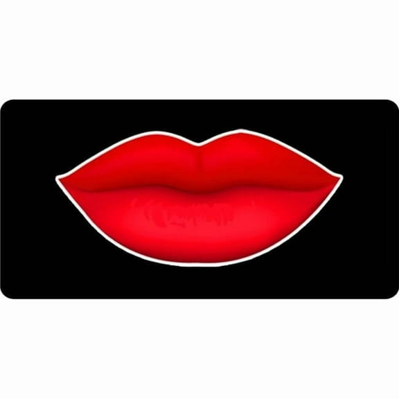 212 Main LPO4195 6 x 12 in. Red Lips on Black No.2 Photo License Plate