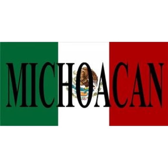Mexican Flag with Michoacan Photo License Plate