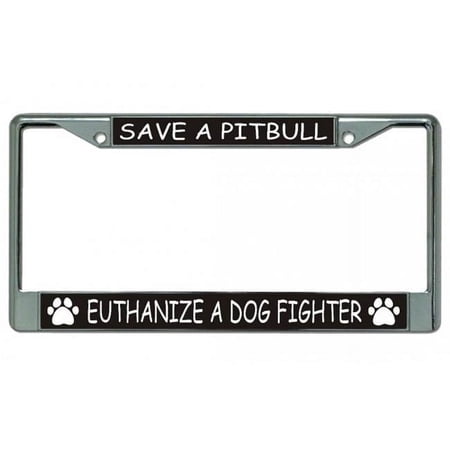 212 Main LPO4275 6 x 12 in. Save a Pitbull Chrome License Plate Frame