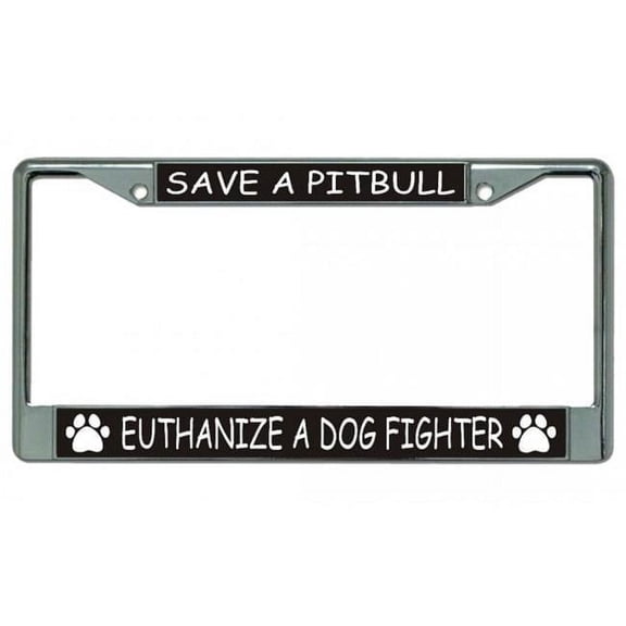 212 Main LPO4275 6 x 12 in. Save a Pitbull Chrome License Plate Frame