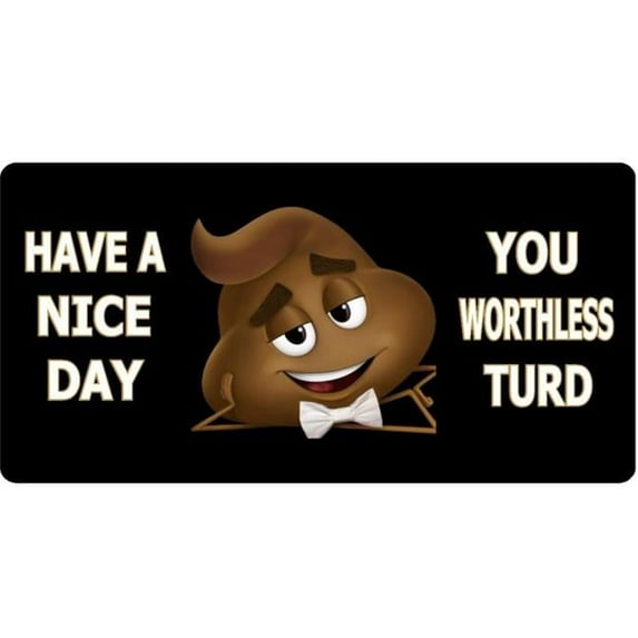 You Worthless Turd Photo License Plate