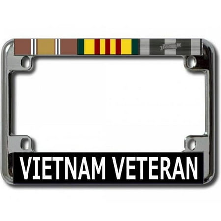 Vietnam Veteran Chrome Motorcycle License Plate Frame