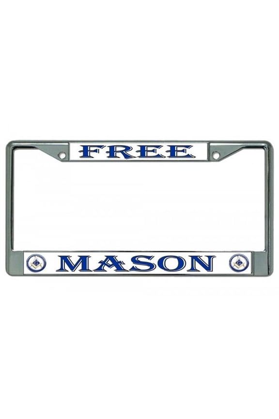 Free Mason Chrome License Plate Frame