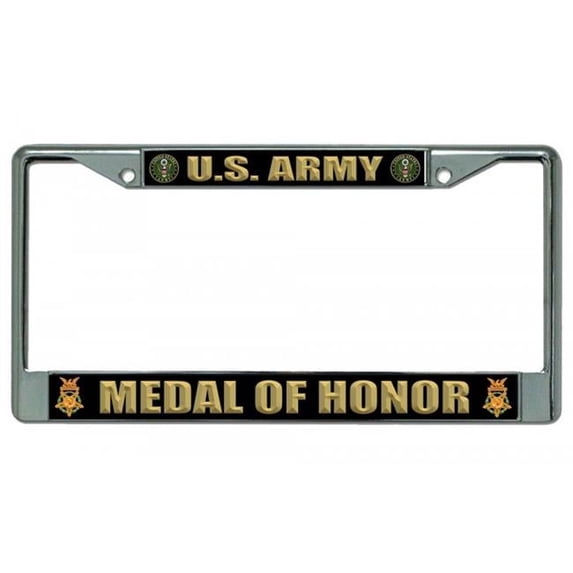 212 Main LPO4418 6 x 12 in. U.S. Army Medal of Honor Chrome License Plate Frame