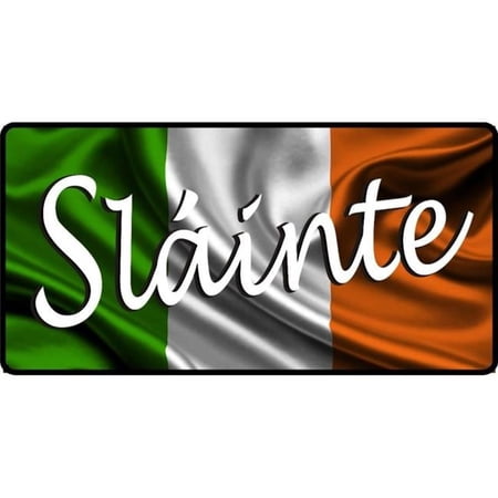 212 Main LPO4462 6 x 12 in. Slainte Script on Irish Flag Photo License Plate