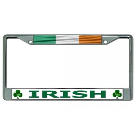 Irish Flag Chrome License Plate Frame