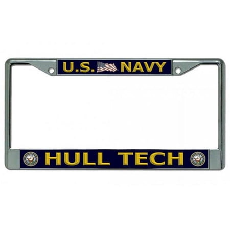 212 Main LPO4473 6 x 12 in. U.S. Navy Hull Tech Chrome License Plate Frame
