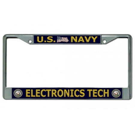 212 Main LPO4474 6 x 12 in. U.S. Navy Electronics Tech Chrome License Plate Frame