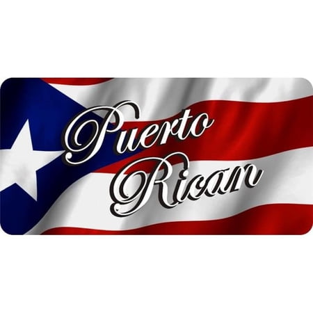 212 Main LPO4509 6 x 12 in. Puerto Rican Script on Puerto Rico Flag Photo License Plate