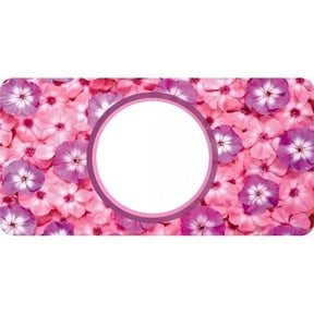 212 Main LPO4527 Monogram on Pink Flowered Background Photo License Plate